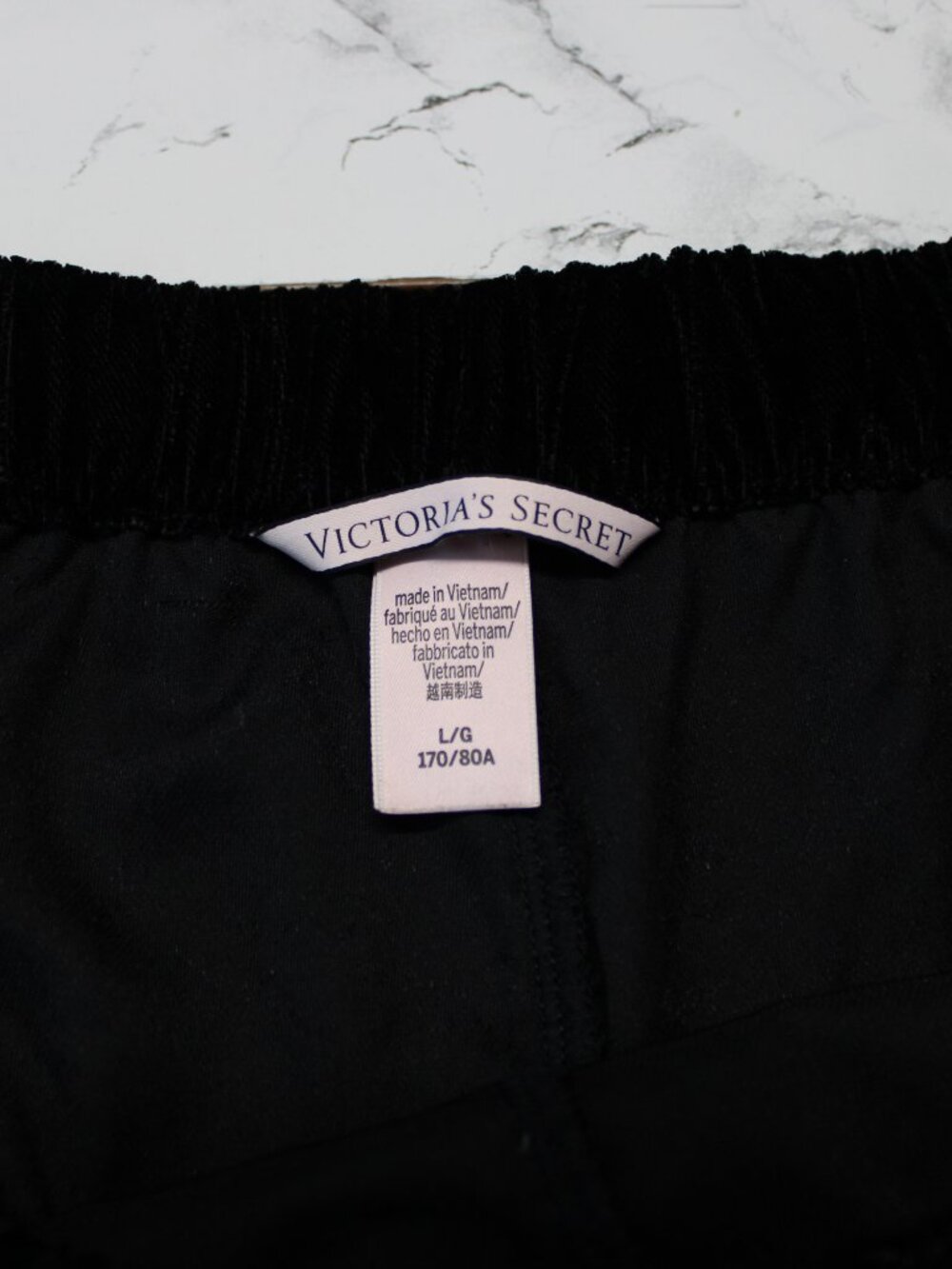 Victoria's Secret Velvet Ruffle Lounge Sleep Shorts Black Satin Bow Size Large - Picture 6 of 8